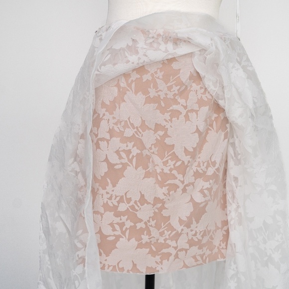 TERANI. Two Piece Halter Lacy Patterend Prom High Low Ball Gown - Picture 11 of 16